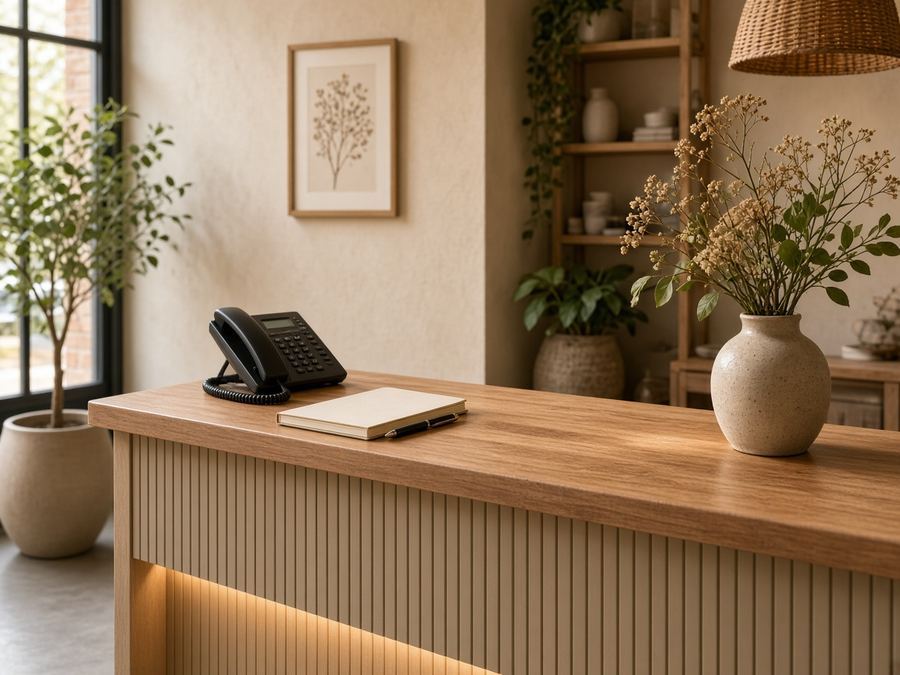 Contact desk at Bazaarvale Coaching in Aarhus